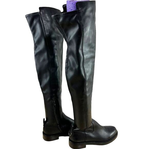 Sam Edelman NWOB Narisa Over The Knee Black Boots Size 6.5 Leather Side Zip - Picture 2 of 7